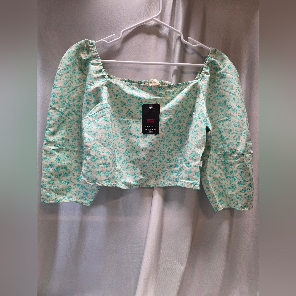 Levi's Floral Mint Green Crop Top